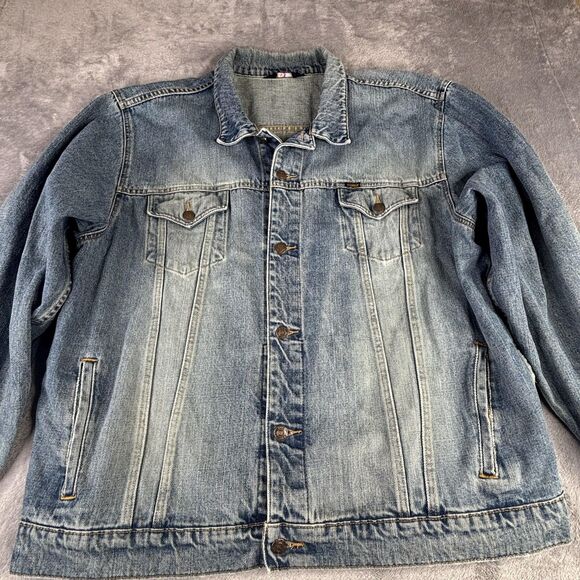 Ralph Lauren Polo Jeans CoJacket Mens 2XL Light Wash Blue Denim Trucker RL - Picture 12 of 16